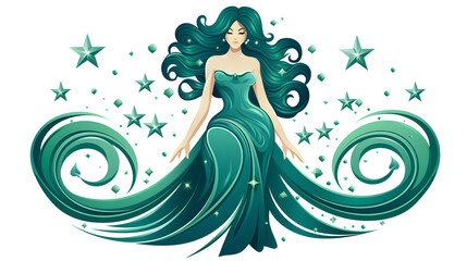 Virgo Star Sign Cartoon Illustration from Zodiac Series 1 for Astrology Websites