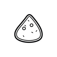 Slice of triangle shape food icon with outlined border & transparent backdrop