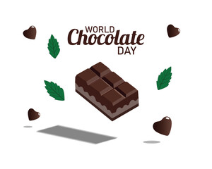 World chocolate day celebration post with chocolates and text design chocolate day greeting post