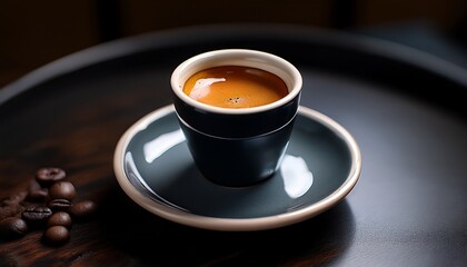 espresso shot with crema in a matte ceramic 