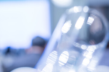 Warm and dreamy bokeh lights enhancing the aesthetics of a corporate meeting space