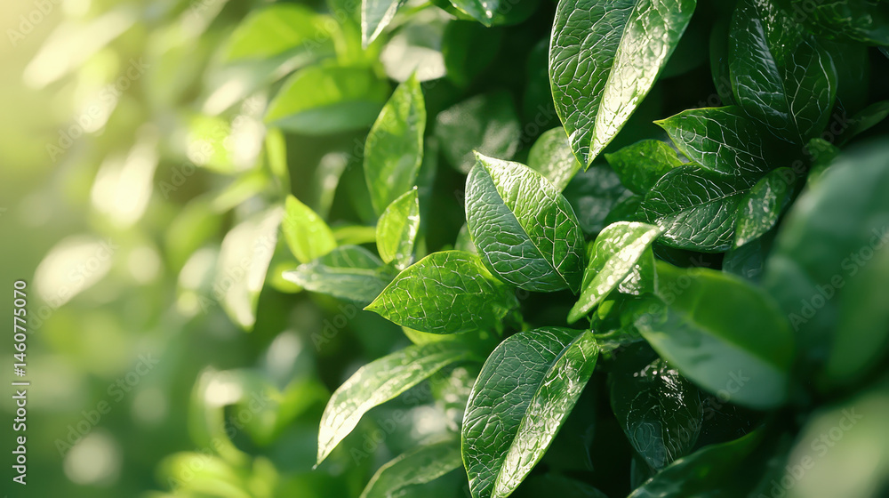 Poster 4k botanical visuals display vibrant green foliage with realistic textures and side angle view, crea