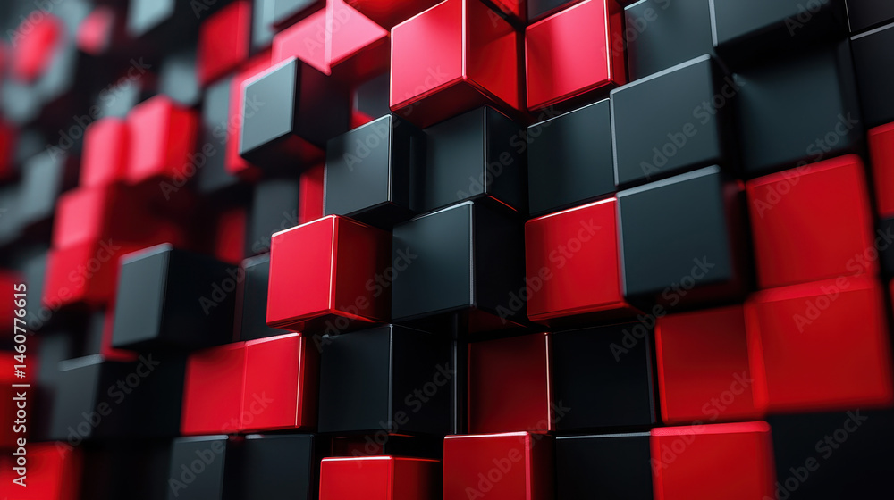 Poster captivating 4k 3d background features a realistic side view of an abstract geometric arrangement of 