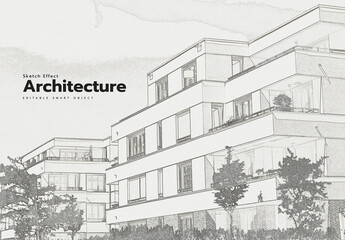 Architecture Sketch Photo  Effect