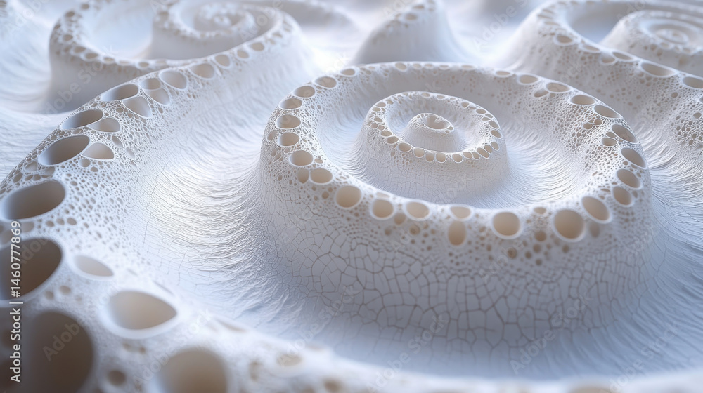 Poster captivating 3d background showcasing realistic spirals and intricate texture in a flowing organic ar