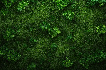 Obraz premium Lush green wall, densely packed with foliage