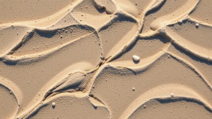Obraz premium Intricate Patterns of Sand Dunes Showcasing Natural Textures and Subtle Shades of Beige