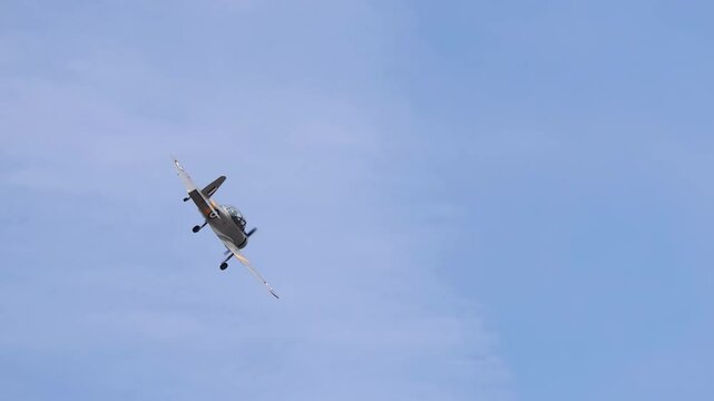 Vintage Warbird Performs Low Flight Maneuvers