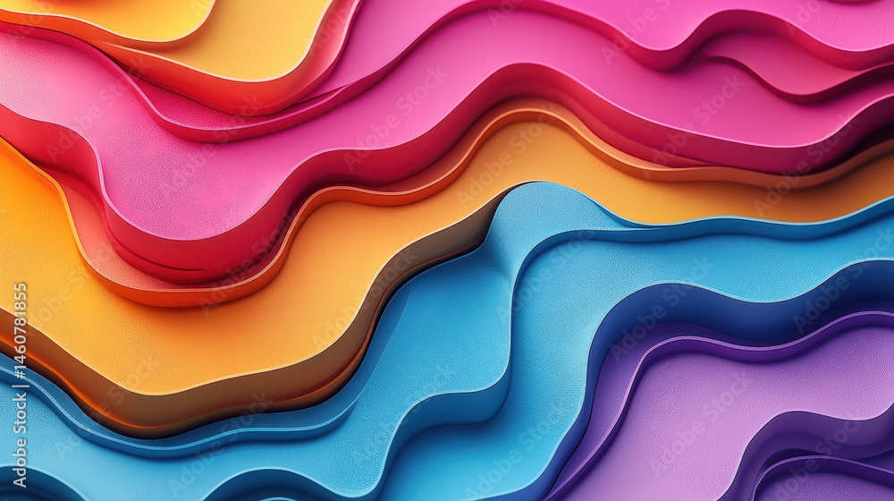Poster a vibrant 4k 3d background showcases realistically rendered colorful patterns with side angled views