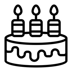 Birthday Cake Line Icon