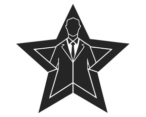 star dad silhouette vector illustration