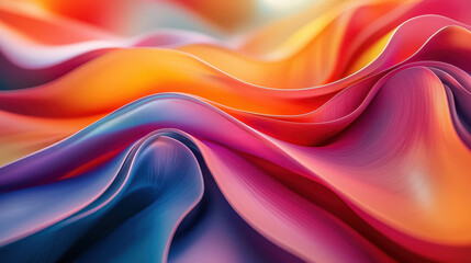 Fototapeta premium A vibrant 4K 3D rende showcases colorful shapes with a realistic texture, viewed from a side angle, creating an abstract and visually stunning background element.