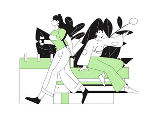 Character reading quietly vector concept operation hand drawn illustration
