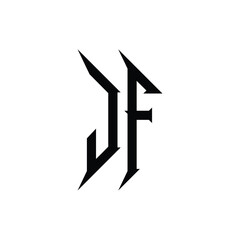 JF monogram logo design letter text name symbol monochrome logotype alphabet character simple logo