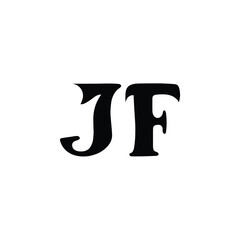 JF monogram logo design letter text name symbol monochrome logotype alphabet character simple logo