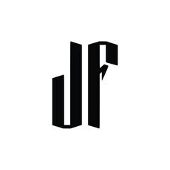 JF monogram logo design letter text name symbol monochrome logotype alphabet character simple logo