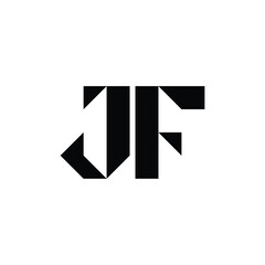 JF monogram logo design letter text name symbol monochrome logotype alphabet character simple logo