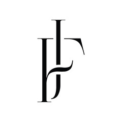 JF monogram logo design letter text name symbol monochrome logotype alphabet character simple logo