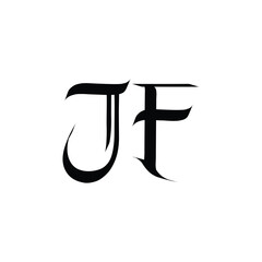 JF monogram logo design letter text name symbol monochrome logotype alphabet character simple logo