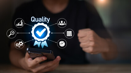 best quality assurance concept for product assurance , standard quality, ISO ,product Certification ,Inspection of quality and standards of the organization ,Industry Certification, Guarantee