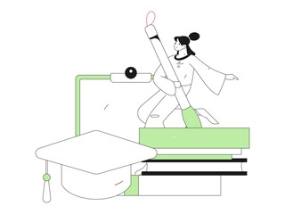 Character reading quietly vector concept operation hand drawn illustration
