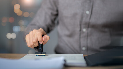 signing a business contract approval of contract documents confirmation or warranty...