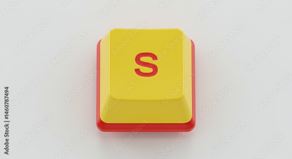 Poster isolated letter s key from a computer keyboard on white background
