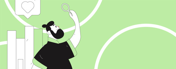 Character reading quietly vector concept operation hand drawn illustration
