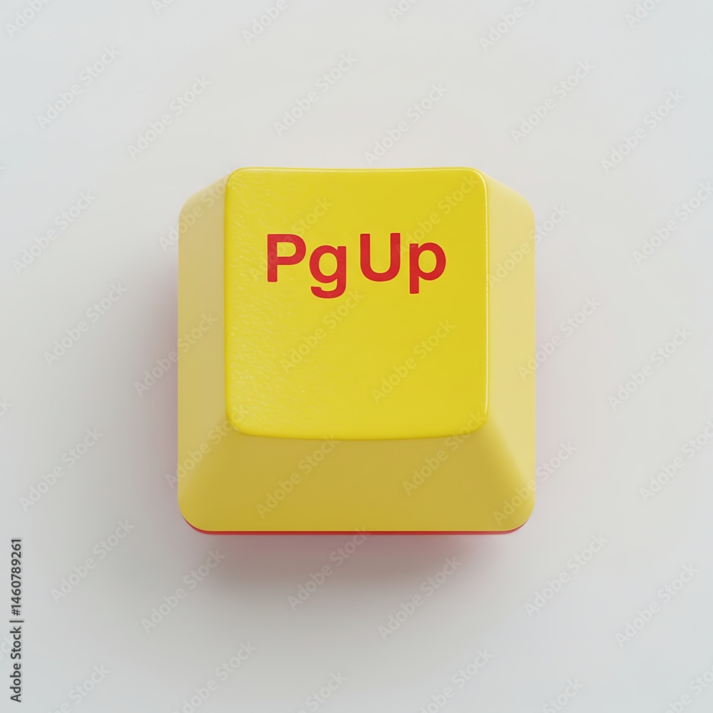 Poster isolated yellow pgup computer keyboard key for page navigation control