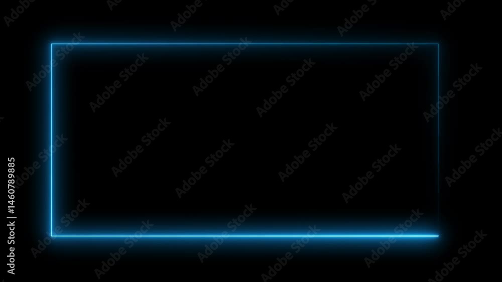 Poster abstract moving neon rectangle frame animation background, neon line concept.