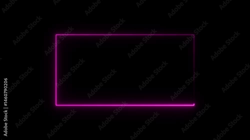 Poster abstract moving neon rectangle frame animation background, neon line concept.