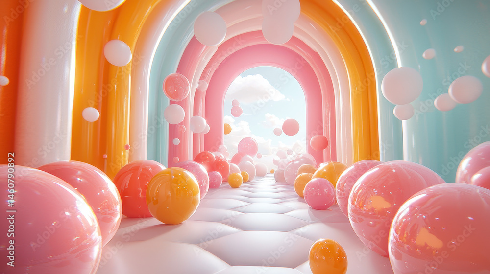 Poster an abstract 4k dynamic background with realistic 3d compositions showcases side views through a vibr