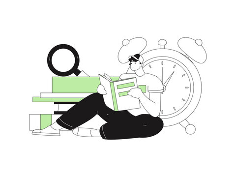 Character reading quietly vector concept operation hand drawn illustration
