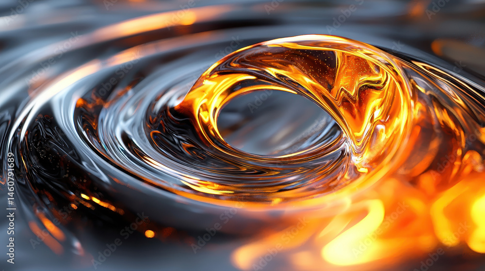 Poster realistic 4k side angle shows dynamic 3d forms with fluid motion, creating a beautiful background of