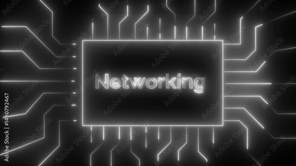 Poster networking text learning and artificial intelligence business, modern technology, internet networkin