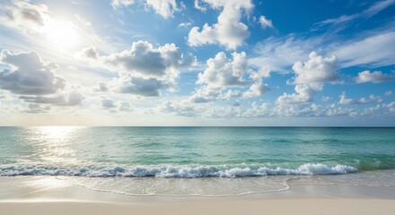 Fototapeta premium Sunlit Beach Scene