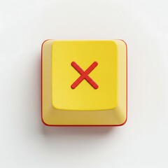 Obraz premium Macro Shot of a Cancel Button with a Red Cross Symbol