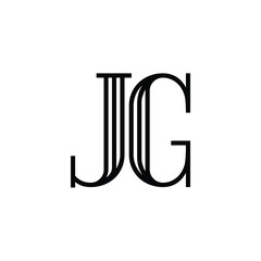 JG monogram logo design letter text name symbol monochrome logotype alphabet character simple logo