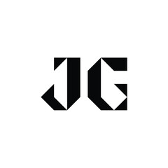 JG monogram logo design letter text name symbol monochrome logotype alphabet character simple logo