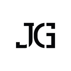JG monogram logo design letter text name symbol monochrome logotype alphabet character simple logo