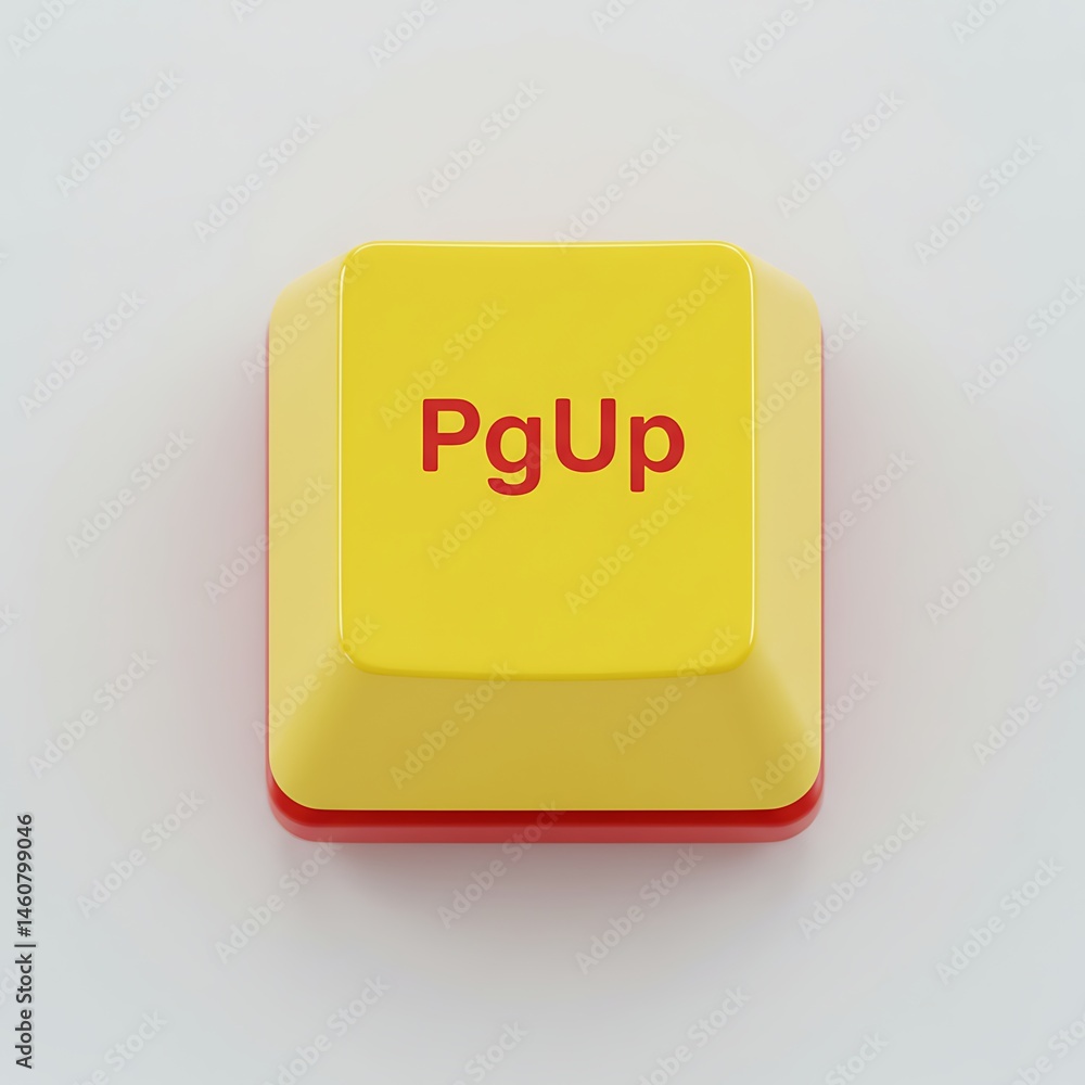 Poster yellow pgup keyboard key on white background for computer usage