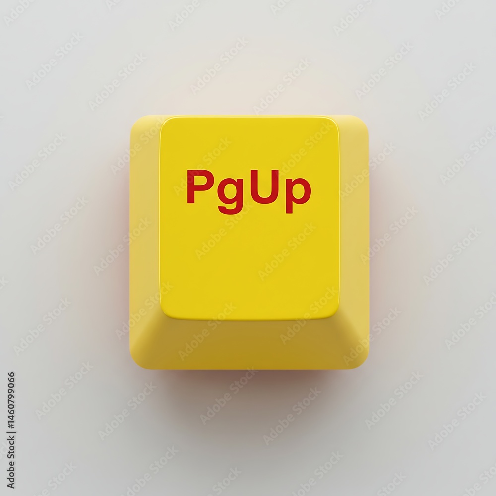 Poster yellow pgup keyboard key on white background for user interface