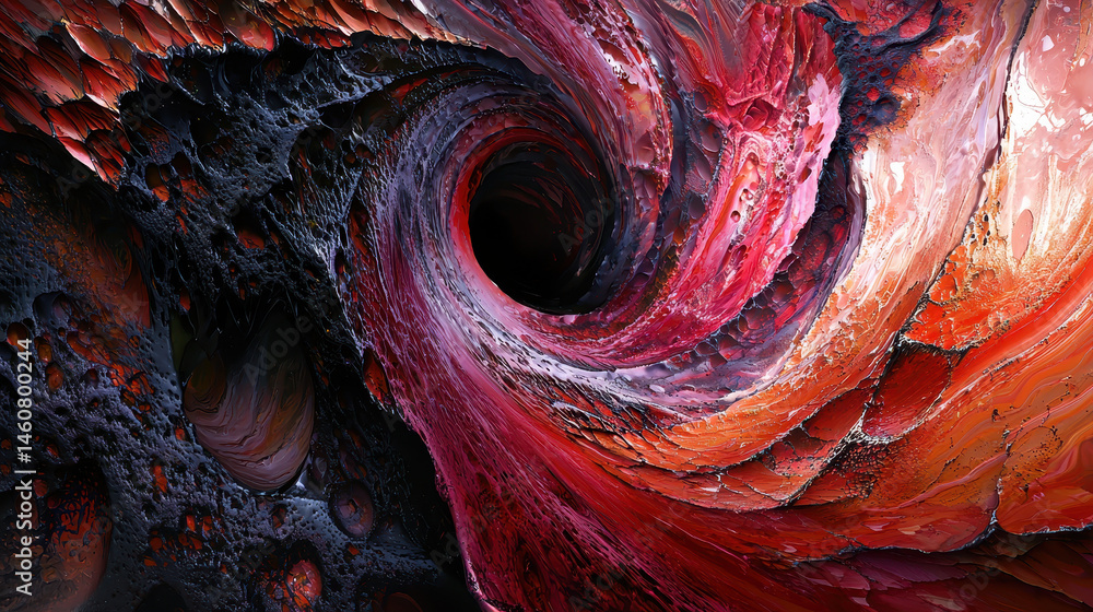 Poster a realistic 4k 3d rendered background shows an expressive side angle view of abstract swirling textu
