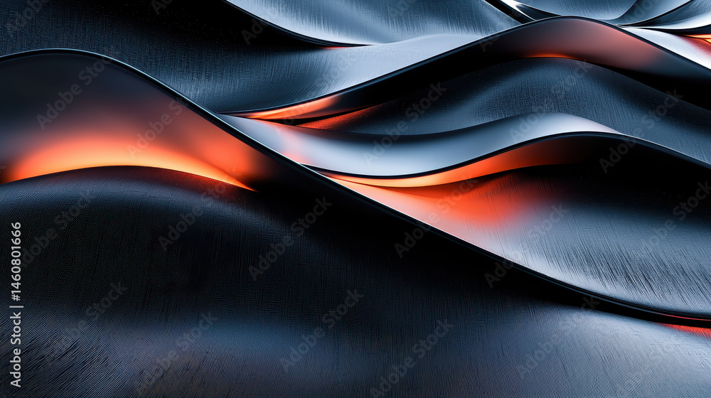 Poster expressive 3d background shows dynamic, realistic shapes in 4k resolution from a side angle, creatin