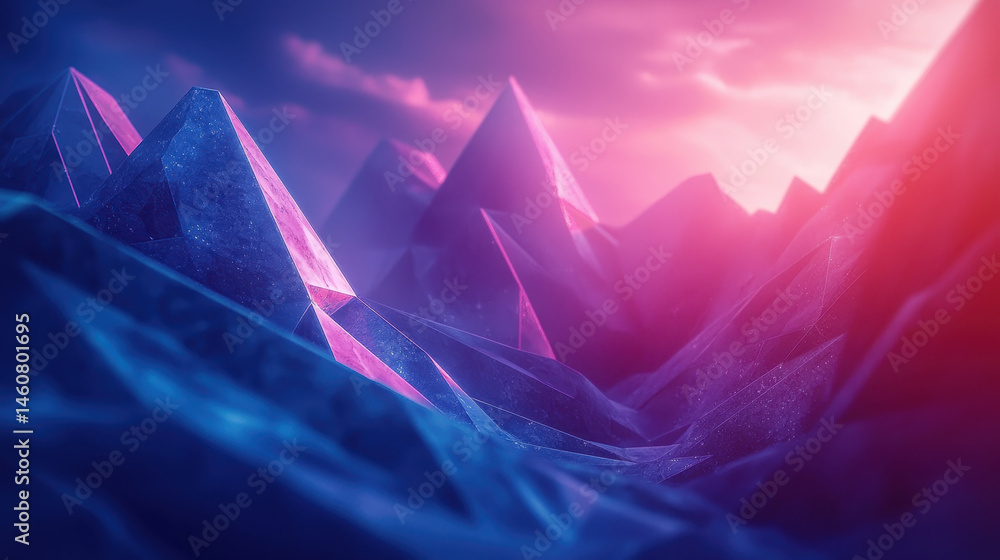 Poster expressive 3d shapes create a realistic landscape in 4k resolution viewed from the side angle with d