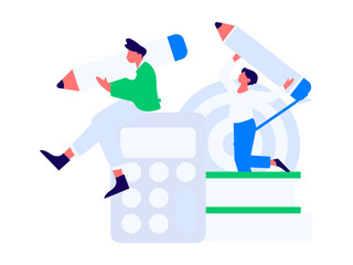 Character reading quietly vector concept operation hand drawn illustration
