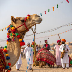 camels in the desert