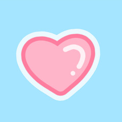Pink Heart Illustration on Blue Background Representing Love and Affection