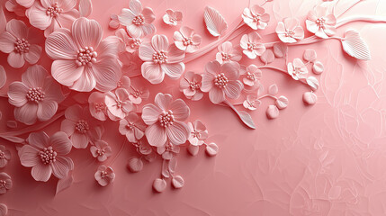 Exquisite 3D floral background with realistic flowers and subtle details, presented in a high resolution 4K format, conveying a sense of beauty and elegance.