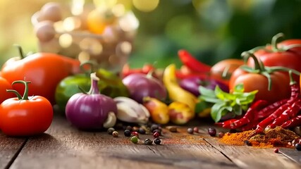 Fresh culinary ingredients for a healthy and flavorful cooking preparation moment